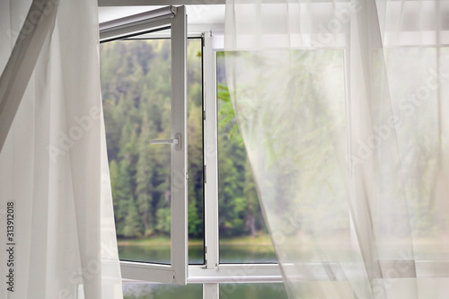 Modern open metal-plastic window