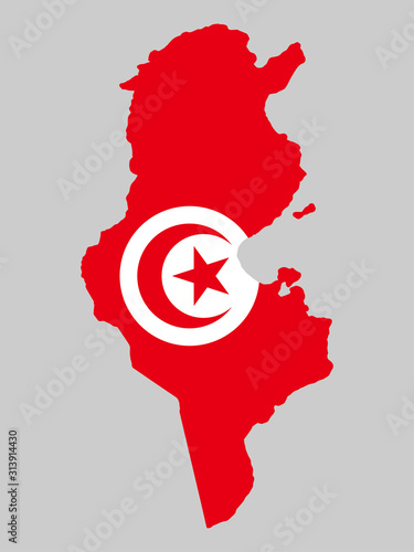 Photo Tunisia Map flag Vector illustration eps 10