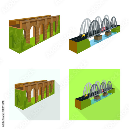 Vector design of connection and design sign. Set of connection and side vector icon for stock.