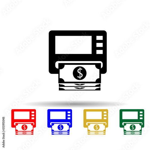 ATM cashpoint multi color style icon. Simple glyph, flat vector of profit icons for ui and ux, website or mobile application