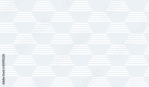 Seamless subtle gray hexagonal striped op art illusion pattern vector