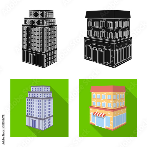 Vector design of construction and building logo. Collection of construction and estate stock symbol for web.