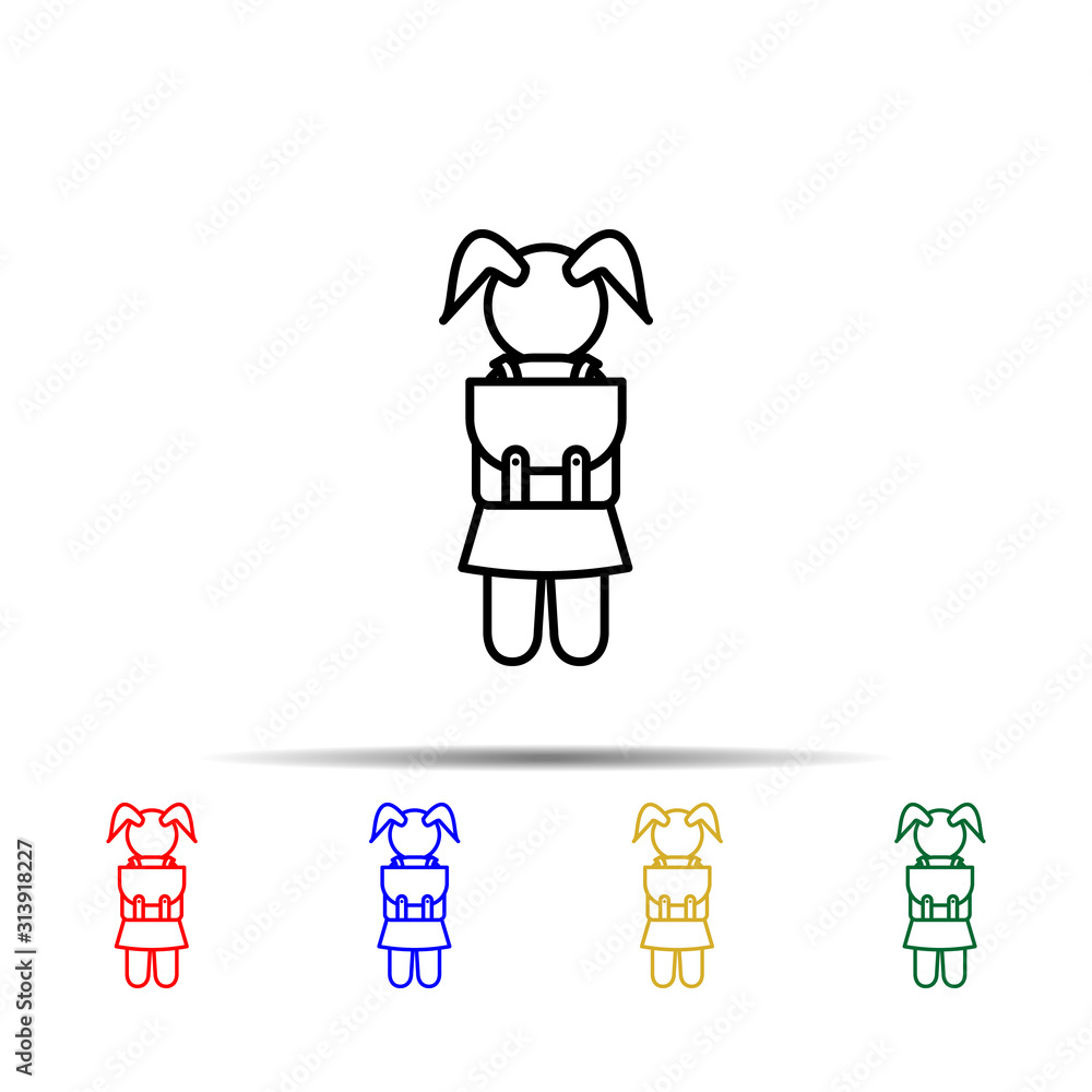 schoolgirl multi color style icon. Simple thin line, outline vector of school icons for ui and ux, website or mobile application schoolgirl multi color style icon. Simple thin line, outline vector of school icons for ui and ux, website or mobile application