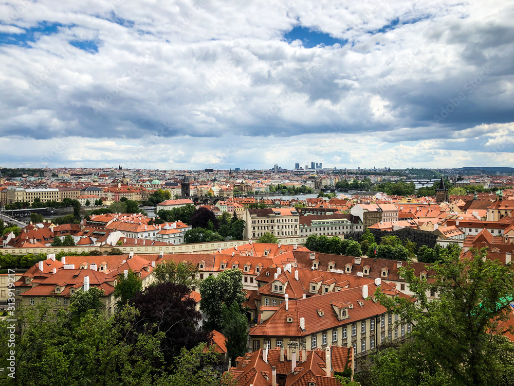 panoramic view of Prague city 