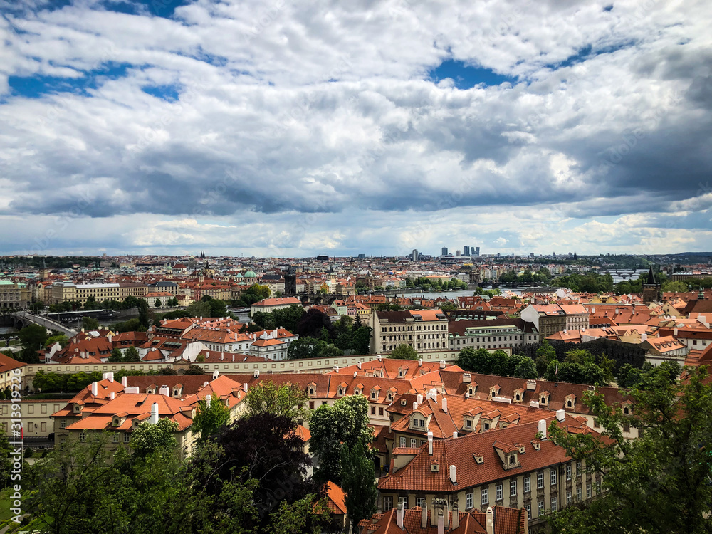 panoramic view of Prague city 