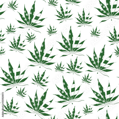 Green USA Marijuana leaf seamless and repeat pattern background