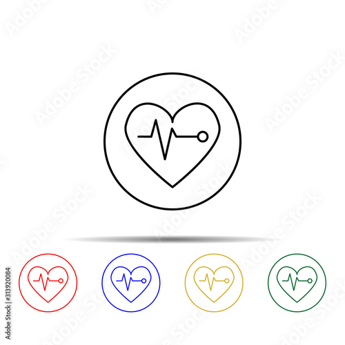 palpitation multi color style icon. Simple thin line, outline vector of sciense icons for ui and ux, website or mobile application