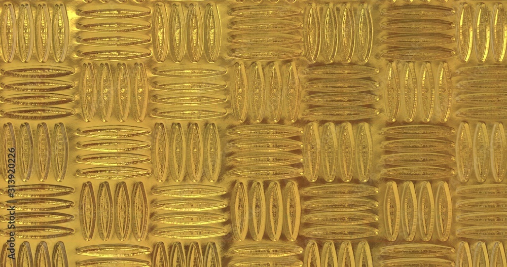 Obraz premium Golden foil background. Gold texture 3D rendering image 3D rendering