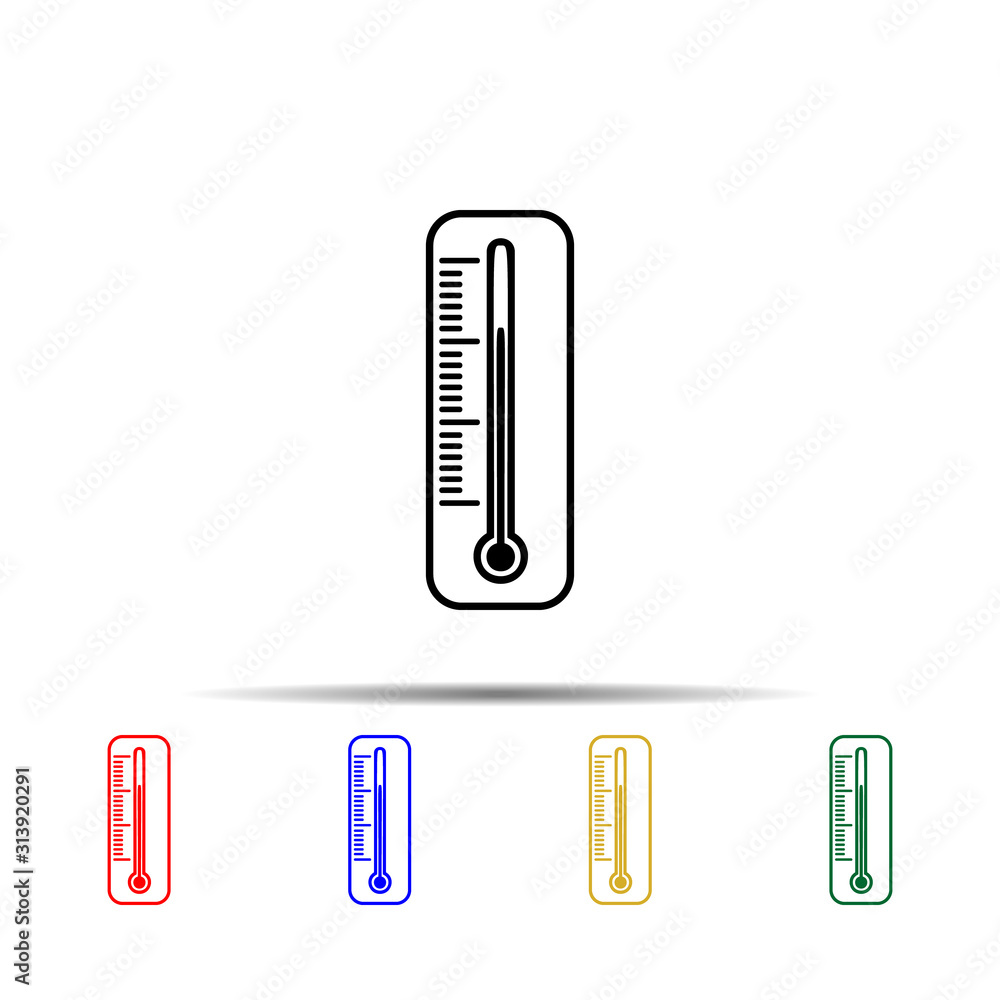 Thermometer multi color style icon. Simple thin line, outline vector of sciense icons for ui and ux, website or mobile application Thermometer multi color style icon. Simple thin line, outline vector of sciense icons for ui and ux, website or mobile application