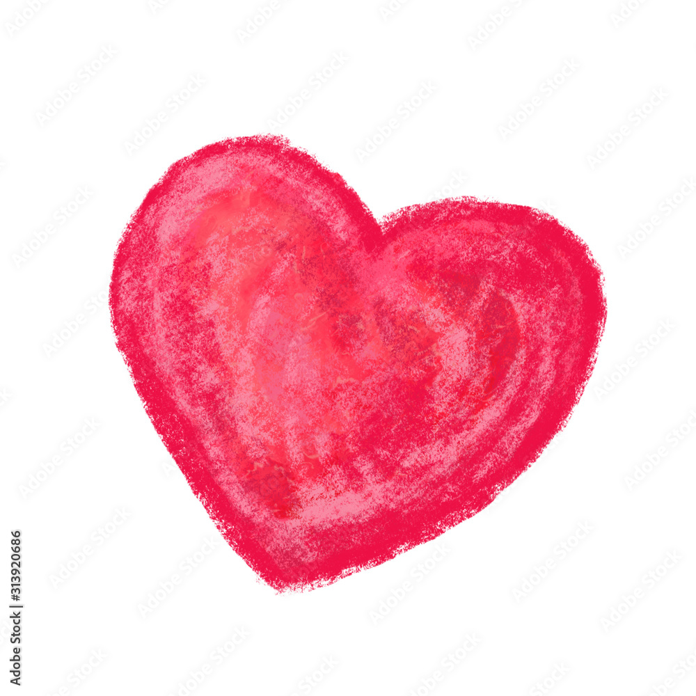 Red heart. Isolated element on a white background.
