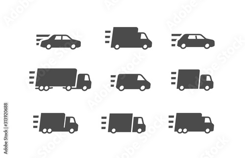 Fast delivery. Transport, transportation icon set. vector