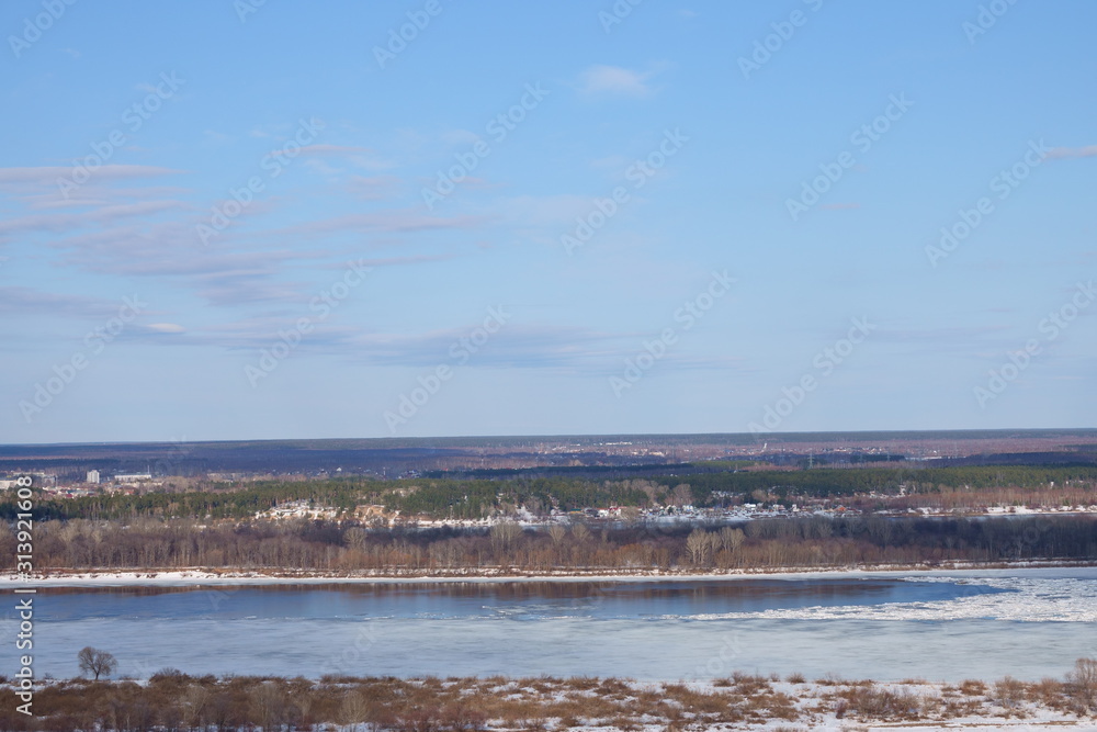 Spring view of the Volga river