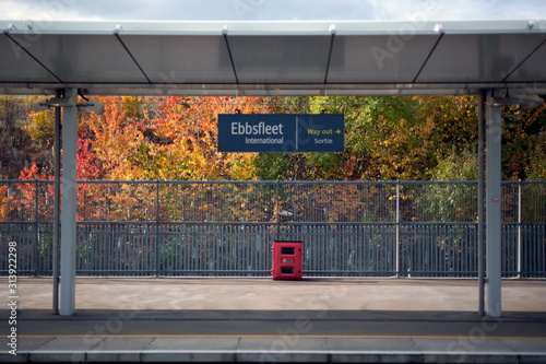 Platform at Ebbsfleet International Railway station, Kent, UK