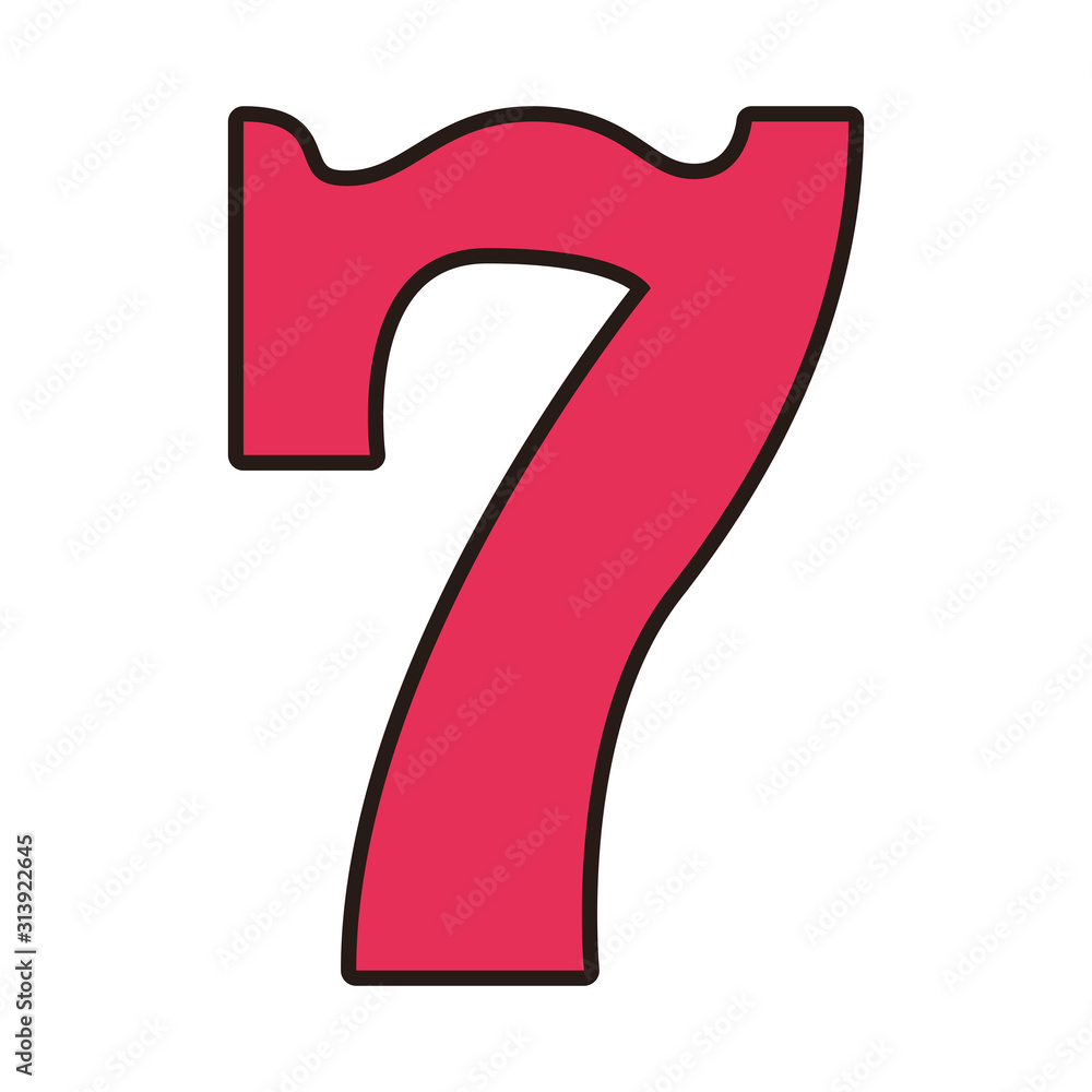 seven number figure isolated icon seven number figure isolated icon