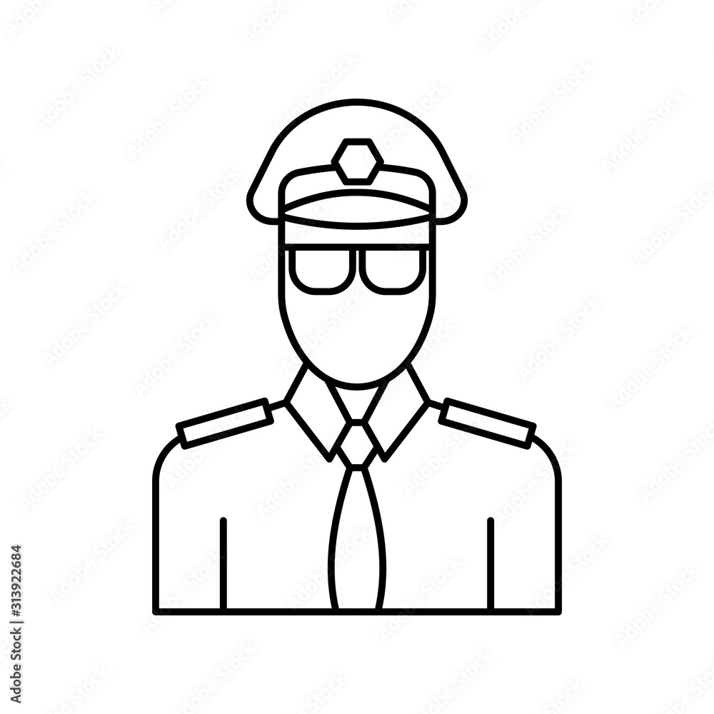 pilot, airport, jobs line icon. elements of airport, travel illustration icons. signs, symbols can be used for web, logo, mobile app, UI, UX