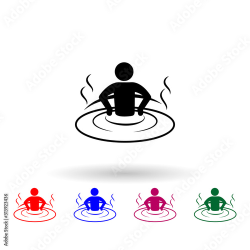Relaxation in the bathtub multi color icon. Simple glyph, flat vector of spa icons for ui and ux, website or mobile application