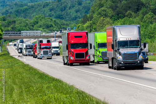 Heavy Truck Traffic On Tennessee Interstate
