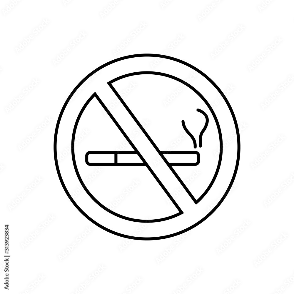 no smoking, healthcare, warning line icon. elements of airport, travel illustration icons. signs, symbols can be used for web, logo, mobile app, UI, UX no smoking, healthcare, warning line icon. elements of airport, travel illustration icons. signs, symbols can be used for web, logo, mobile app, UI, UX