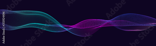 Music abstract background. Equalizer for music. Abstract digital wave of particles. Vector illustration photo