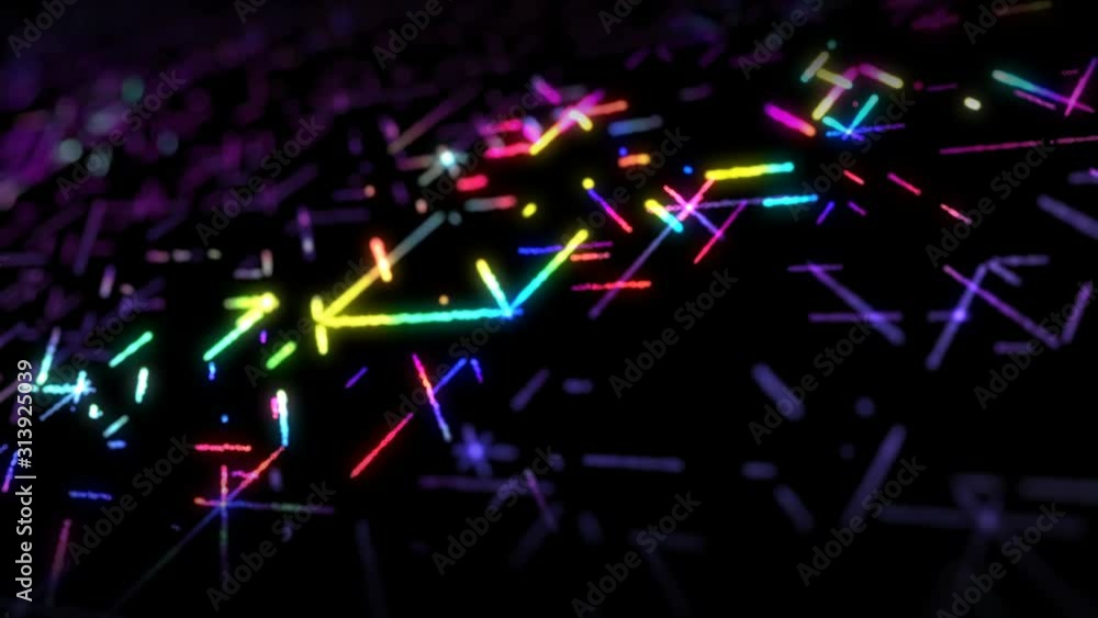 4k Futuristic neon grid. Modern background. Black backdrop. Colorful glowing lines. 4k Futuristic neon grid. Modern background. Black backdrop. Colorful glowing lines.