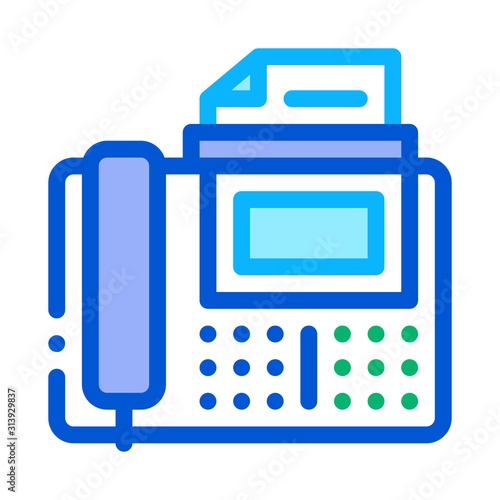 Fax Icon Vector. Outline Fax Sign. Isolated Contour Symbol Illustration