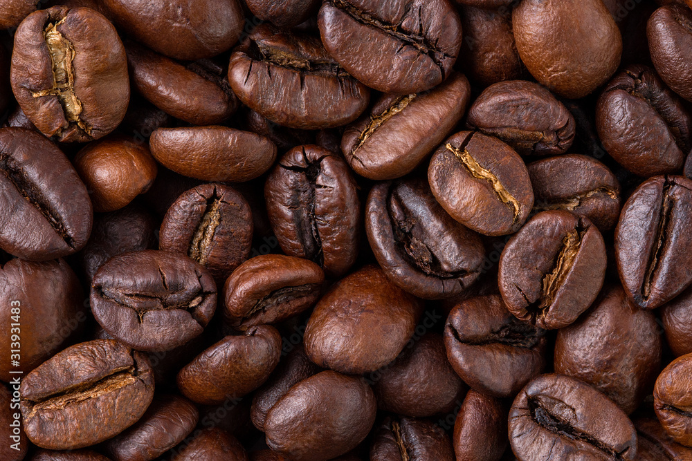 Obraz premium Roasted coffee beans texture, background