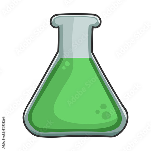 green science test tube design icon illustration