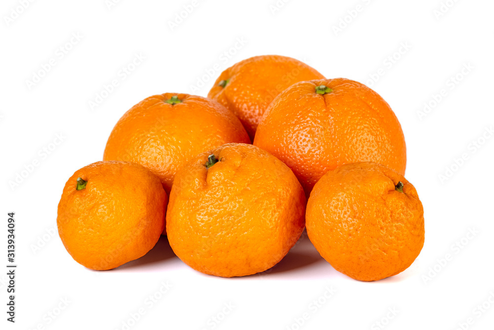 Orange and mandarin or tangerine fruit isolated on white background. Orange and mandarin or tangerine fruit isolated on white background.