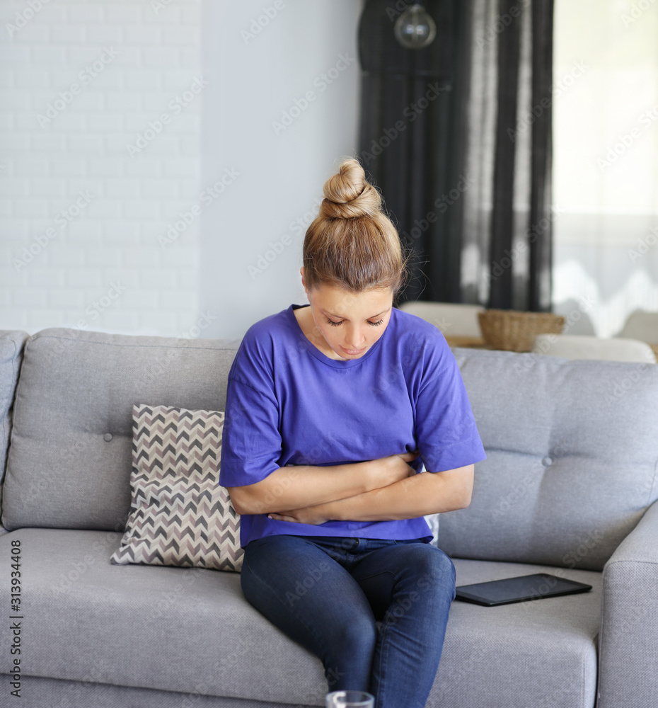 Portrait of young woman suffering from ache. Portrait of young woman suffering from ache.