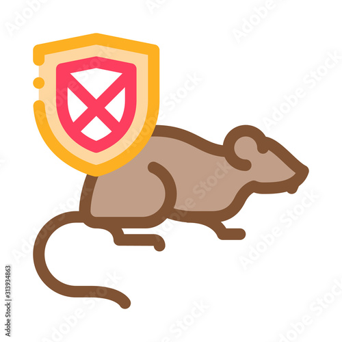 Rat Ban Icon Vector. Outline Rat Ban Sign. Isolated Contour Symbol Illustration