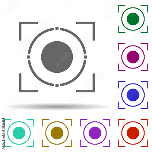 Focus, circle, capture in multi color style icon. Simple glyph, flat vector of business icons for ui and ux, website or mobile application