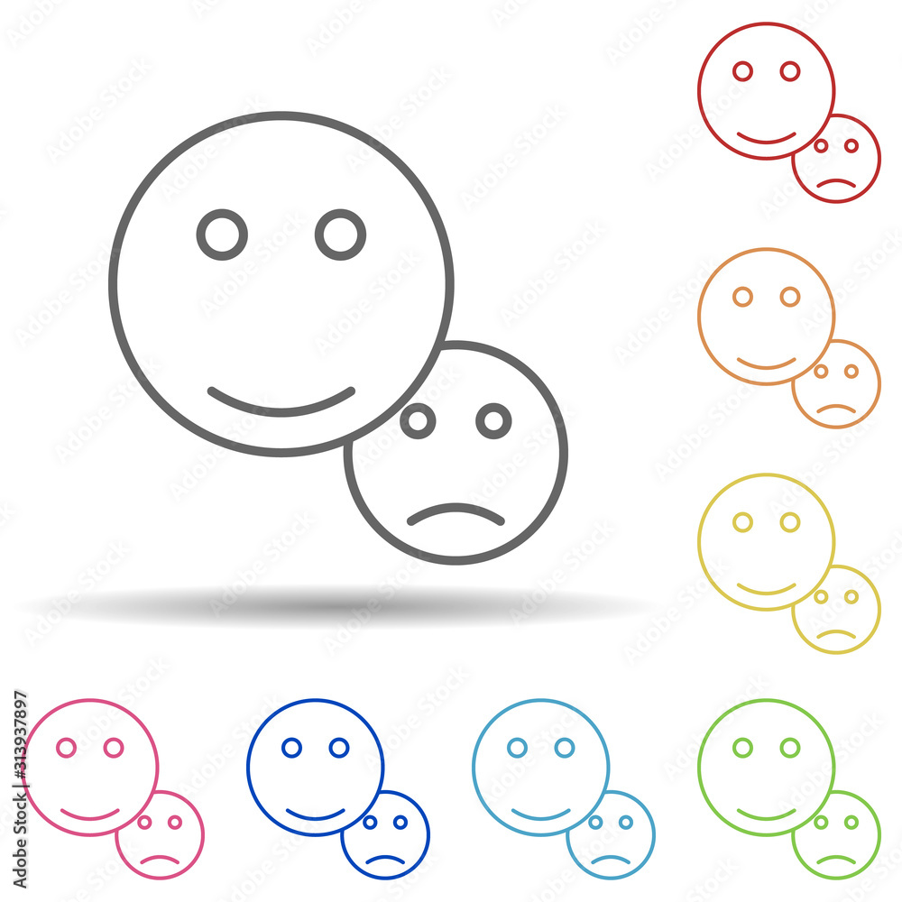 Smile, impression in multi color style icon. Simple thin line, outline vector of business icons for ui and ux, website or mobile application Smile, impression in multi color style icon. Simple thin line, outline vector of business icons for ui and ux, website or mobile application