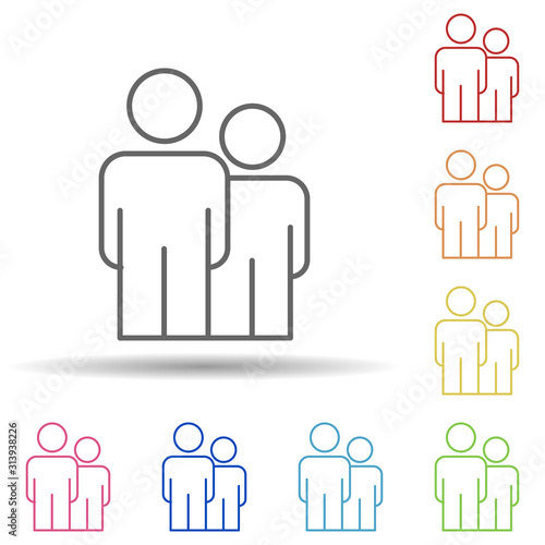 Employees line in multi color style icon. Simple thin line  outline vector of business organisation icons for ui and ux  website or mobile application