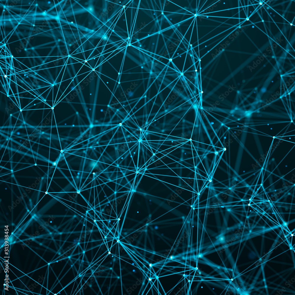Digital plexus of glowing lines and dots. Abstract background. 3D rendering. Network or connection. 3d rendering. Digital plexus of glowing lines and dots. Abstract background. 3D rendering. Network or connection. 3d rendering.