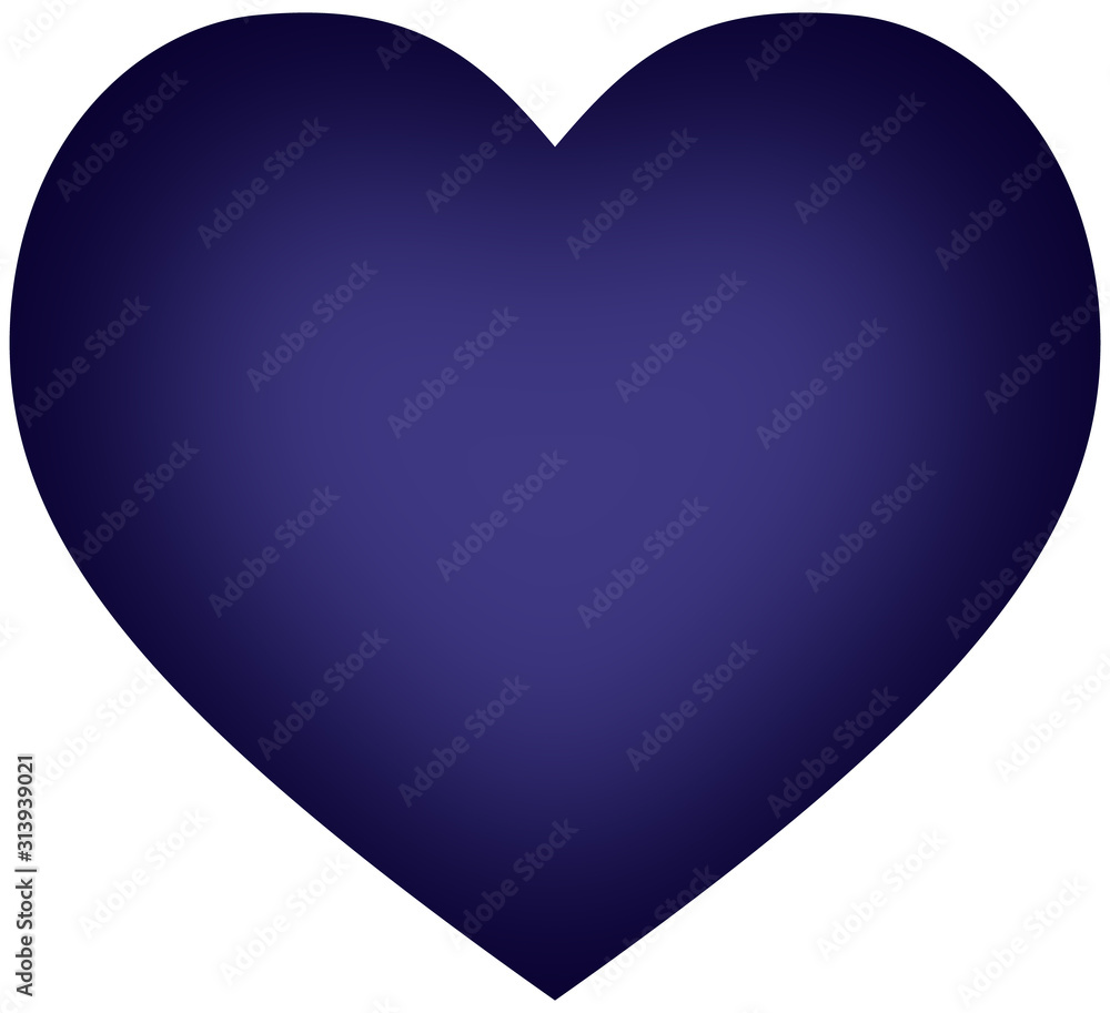Isolated vectorial dark navy blue or future dusk gradient heart on white background. Love symbol vector element design. Isolated vectorial dark navy blue or future dusk gradient heart on white background. Love symbol vector element design.