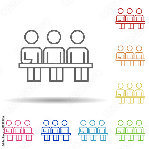 Focus group line in multi color style icon. Simple thin line, outline vector of business organisation icons for ui and ux, website or mobile application