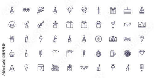 Isolated party icon set vector design © grgroup