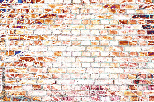 Invisible foliage on a light brick wall as an abstract background.