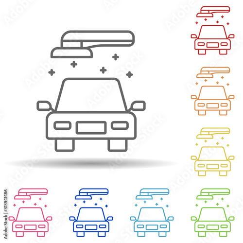 Polisher carwash in multi color style icon. Simple thin line, outline vector of car wash icons for ui and ux, website or mobile application