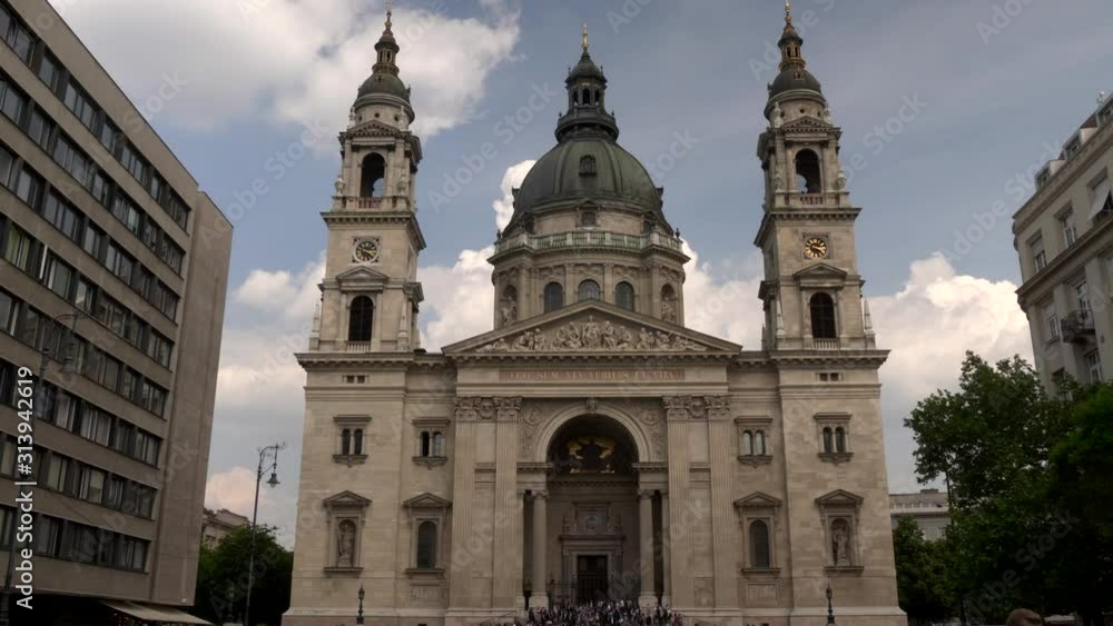 view of the exterior front of the roman catholic st stephen's basilica in budapest, hungary view of the exterior front of the roman catholic st stephen's basilica in budapest, hungary