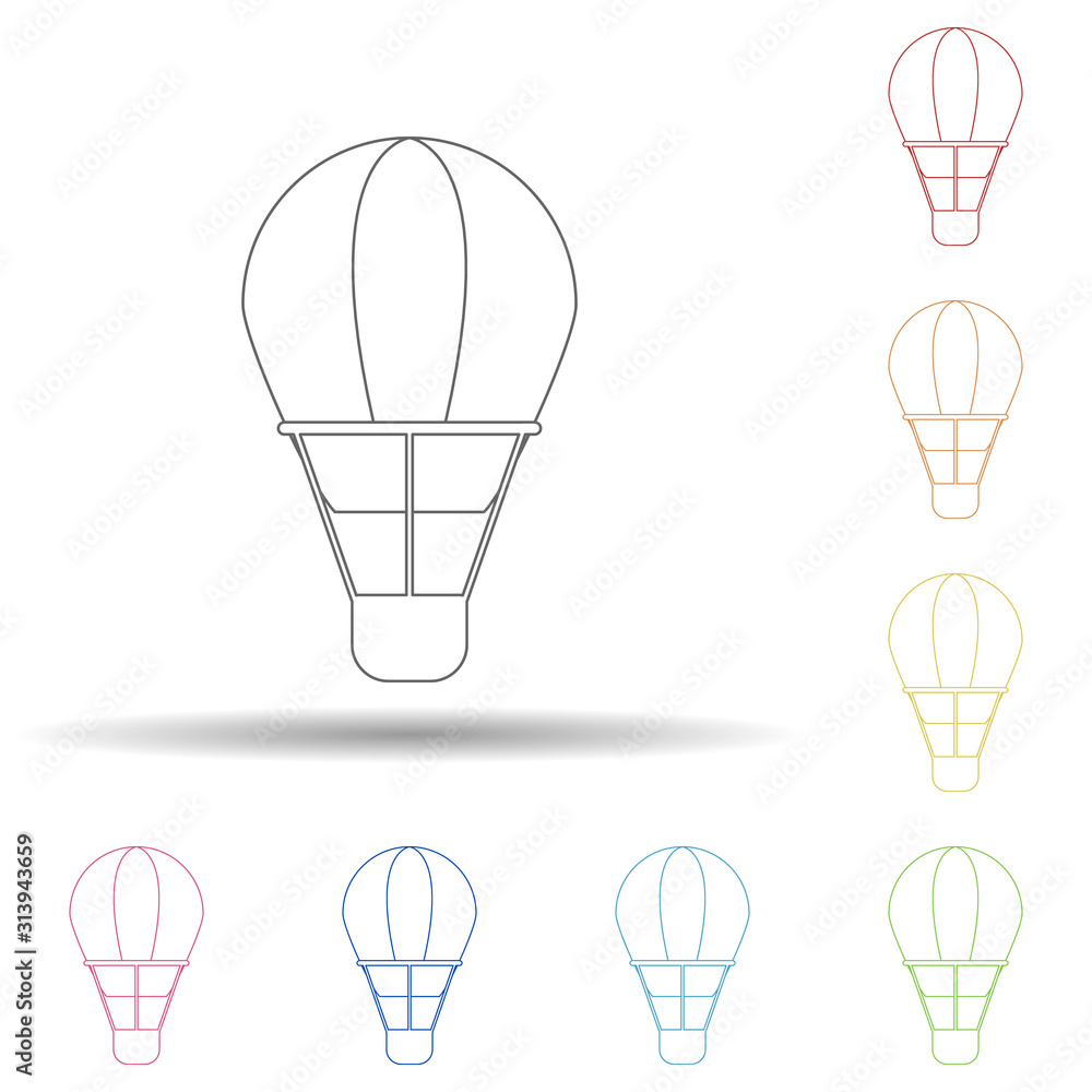 Balloon flat in multi color style icon. Simple thin line, outline vector of Summer icons for ui and ux, website or mobile application Balloon flat in multi color style icon. Simple thin line, outline vector of Summer icons for ui and ux, website or mobile application