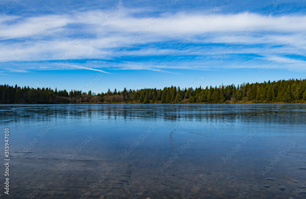 Beatifull frozen lake in Auvergne - France Beatifull frozen lake in Auvergne - France