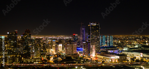 Aerial panoramic view of downtown Los Angeles at night © ADLC