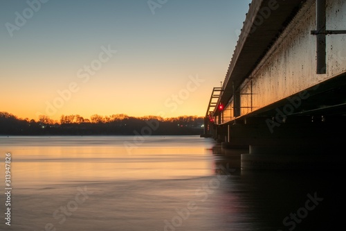 sunset on bridge