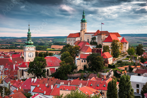 Castle in Mikulov, South Moravia, Czech Republic as Seen from Goat Tower (Kozi Hradek)