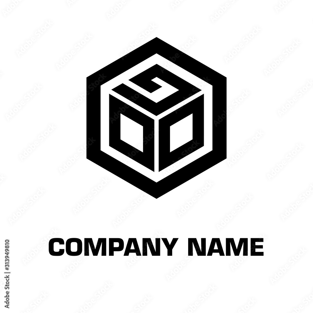 logo hexagon style initial letter for a company and industry logo hexagon style initial letter for a company and industry