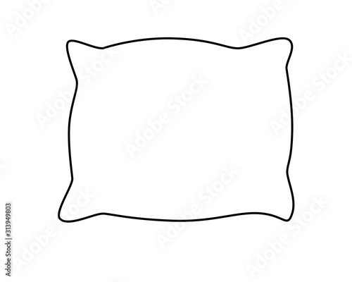Pillow. Bed dress. Vector linear drawing pillows for coloring. Outline Hand drawing.