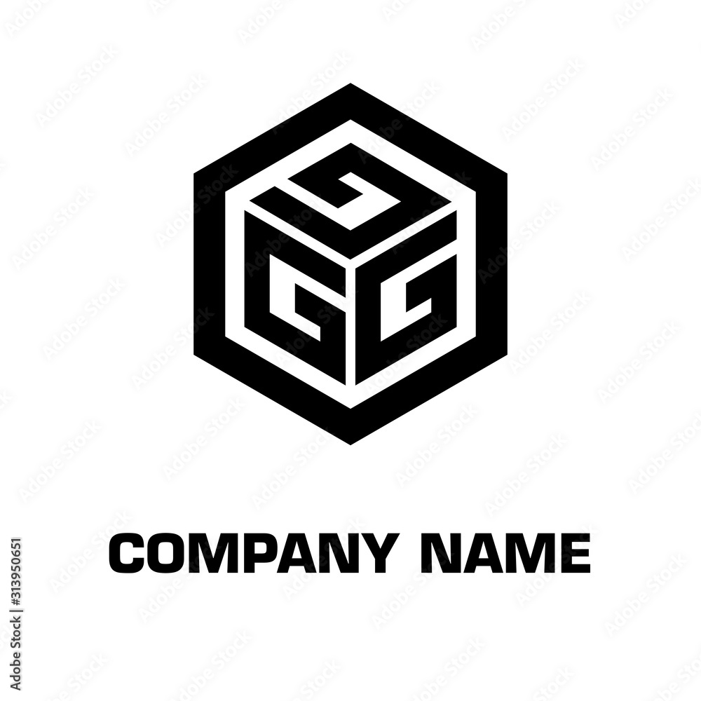 logo hexagon style initial letter for a company and industry logo hexagon style initial letter for a company and industry