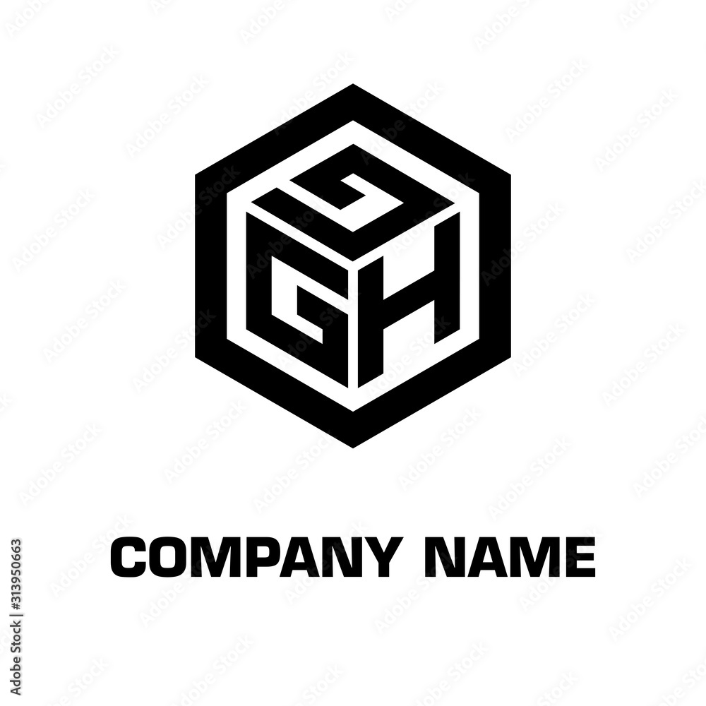 logo hexagon style initial letter for a company and industry logo hexagon style initial letter for a company and industry
