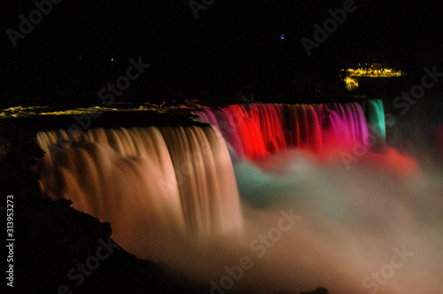 Niagara Falls at night long exposure